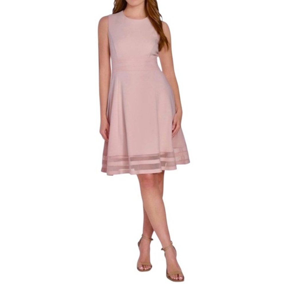 Andrew Marc Scoopneck Sleeveless A-Line Mini Dress Dusty Pink Women’s Size 8 NWT